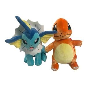 Pokemon Vaporeon Charmander plush orange blue fire